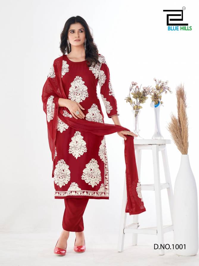 Madam By Blue Hills Rayon Printed Kurti With Bottom Dupatta Wholesale Price In Surat
